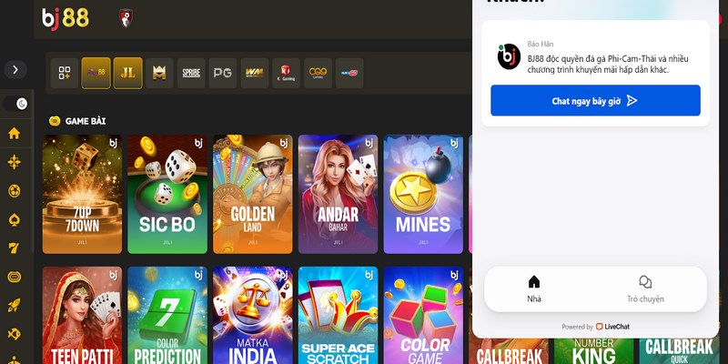 Đội ngũ hỗ trợ tại casino BJ88 tận tình