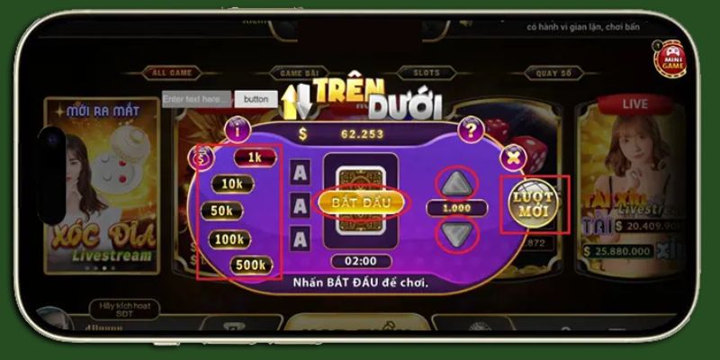Mini Game Trên Dưới BJ88 - Trò Chơi Đổi Thưởng Siêu Khủng