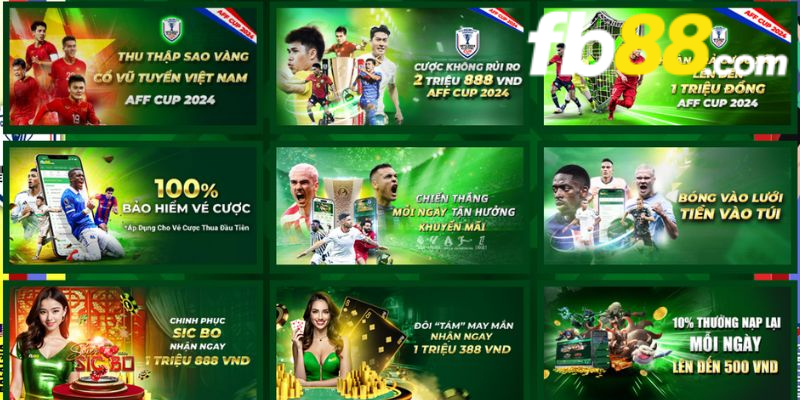 Các chương trình ưu đãi tại trang chủ FB88